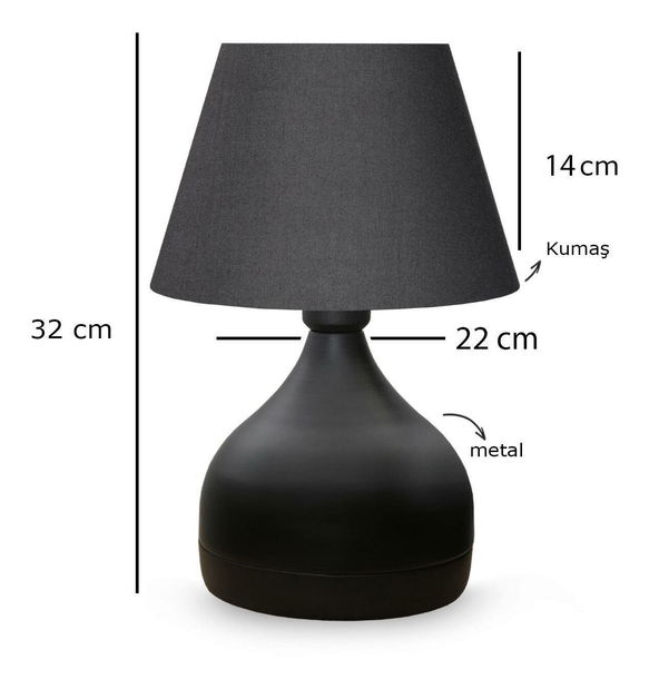 Lampă de masă Gelosso 1 (antracit + Negru)