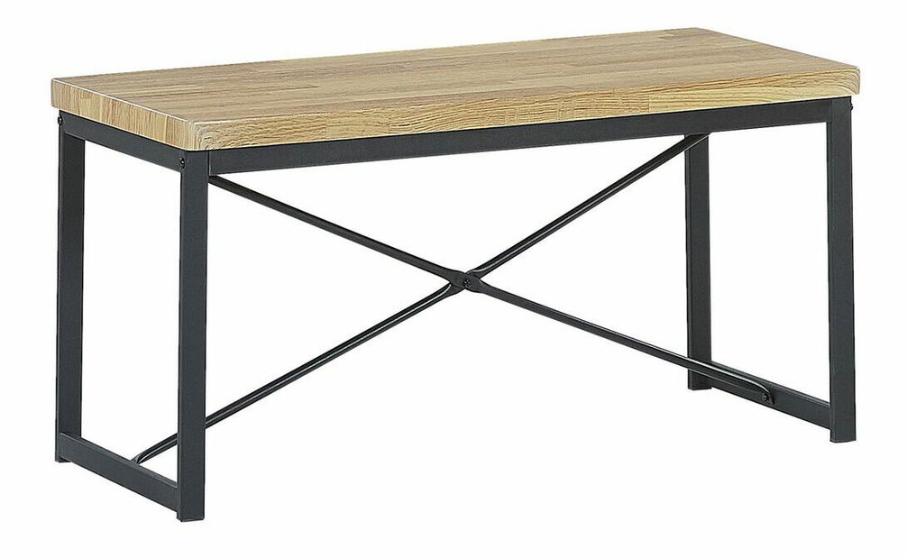 Set mobilier sufragerie FLAXON (lemn deschis + negru) (pentru 4 persoane)