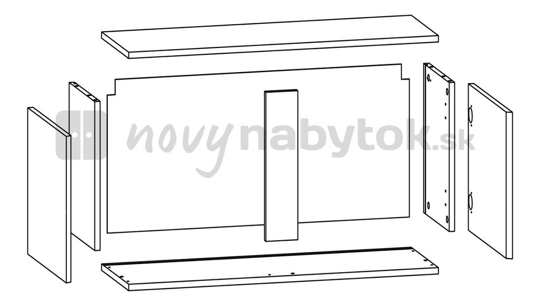 Skrinka na stenu BRW Graphic SFW2D/86/75 lesk biely