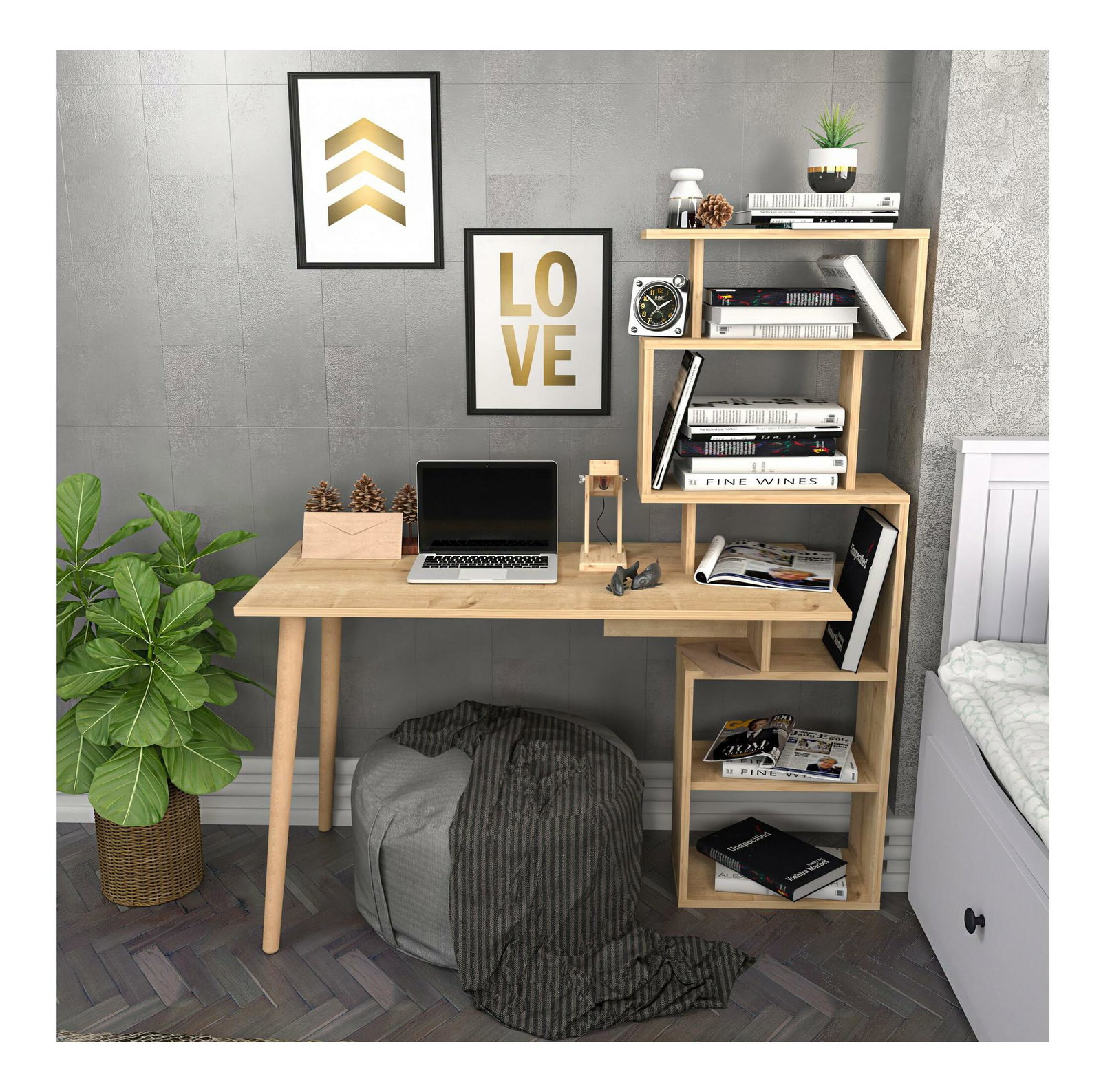 PC asztal Veratum (tölgy) 