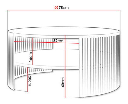 Dohányzóasztal Zentono (fekete + dió dohány)