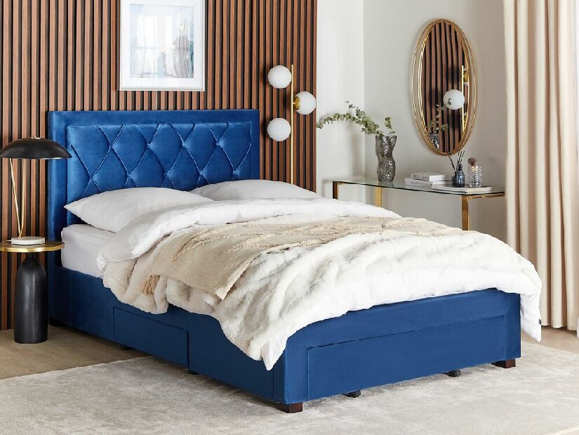 Bračni krevet 140 cm Levi (plava)