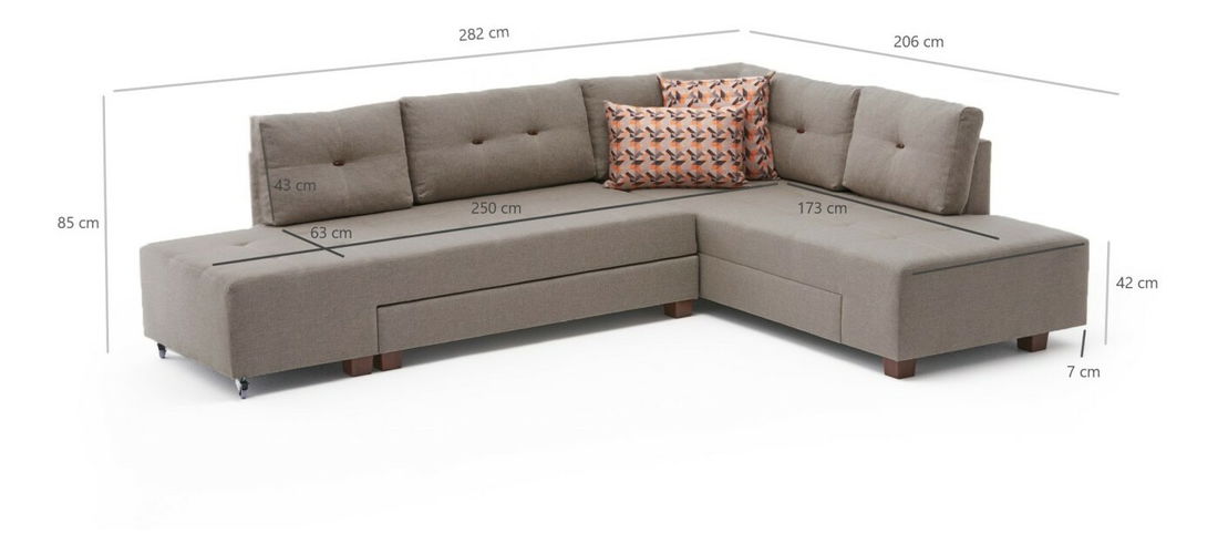 Kutna garnitura Madagascar (D) (krem)