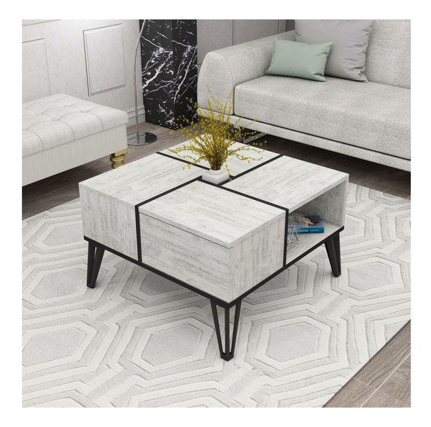 Măsuță de cafea Bunuto (alb + negru) *resigilat *resigilate