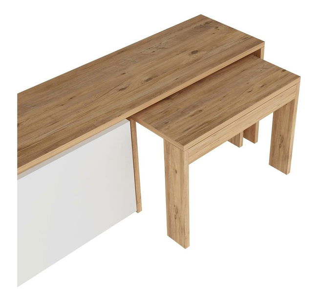 Masă TV/Dulap Ossa (Alb + Pin atlantic) 