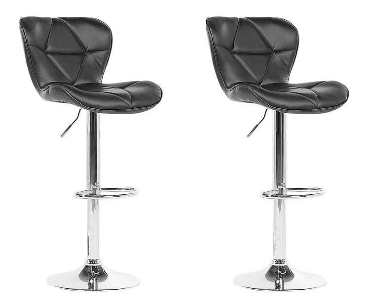 Set 2 ks. barových stoličiek VILLE (čierna)