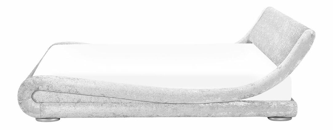 Bračni vodeni krevet 180 cm Anais (srebrni baršun) (s podnicom a madracem)