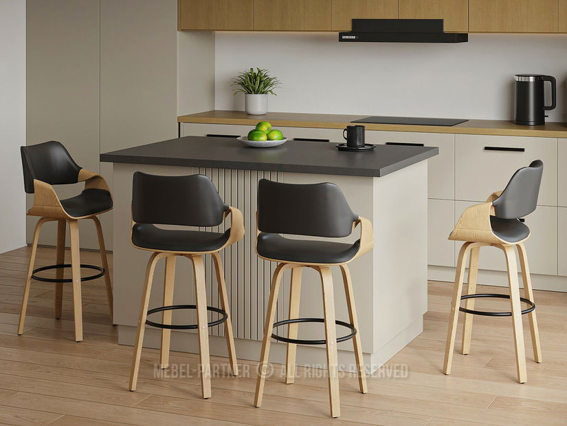 Scaun bar Rolenzono H75 (negru)