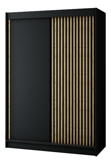 Šatníková skriňa 150 cm Ladonna (čierna matná)
