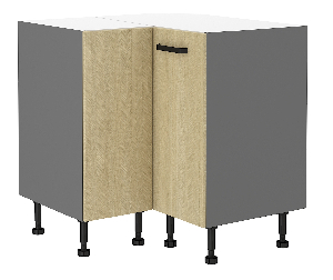 Donji kutni kuhinjski ormarić Scarmi 89x89 DN 1F BB (Antracit + Herringbone scandi)