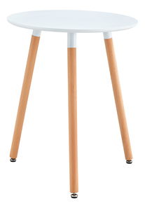 Jedálenský stôl Elcino (biela matná + buk) (pre 1 osobu)