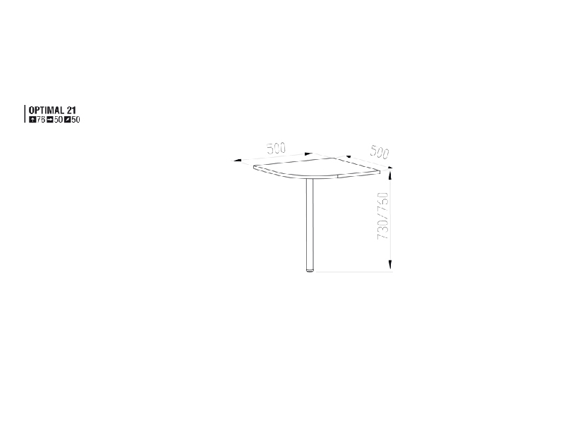 Conector pentru colțurile meselor Optimal 21