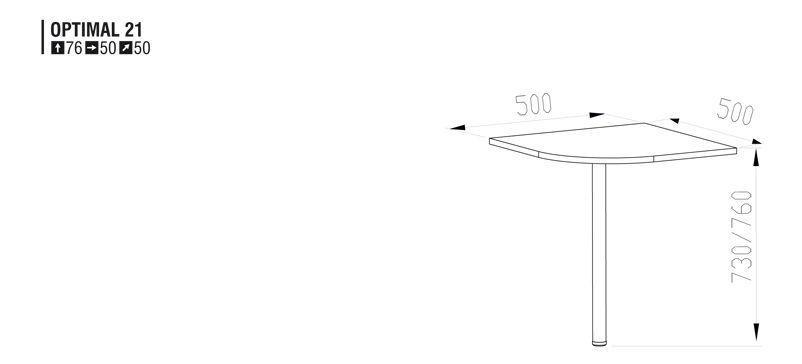 Rohová spojka stolov Optimal 21