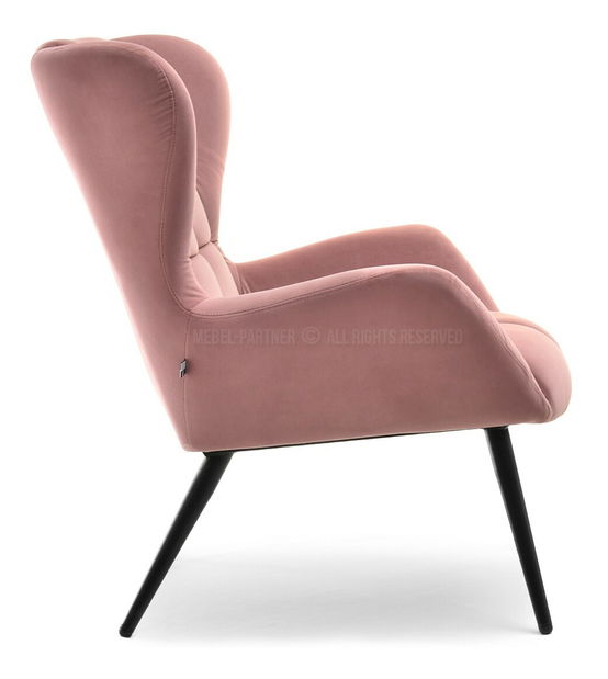 Fotel Kikino (rózsaszín + fekete)