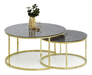 Măsuță de cafea Grande (marmură gri + auriu)