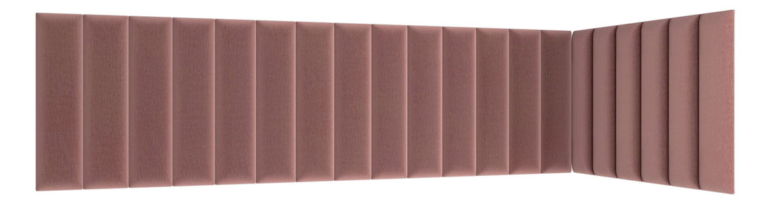 Set 20 čalúnených panelov Quadra 210x90x60 cm (ružová)