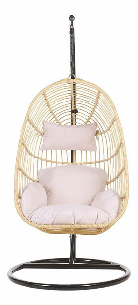 Viseća fotelja sa stalkom CALSO (poliratan) (bež)