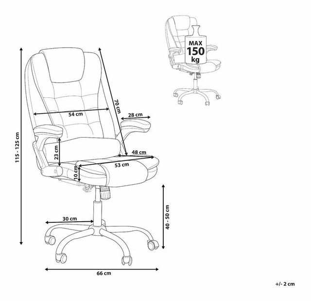 Irodai fotel Roy (szürke)