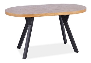 Rozkladací jedálenský stôl 140-272 cm Daphne (dub + čierna) (pre 8 a viac osôb)