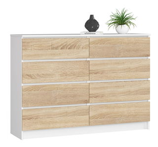 Komód Keanu III (fehér + szonoma tölgy)