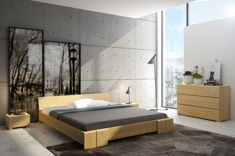 Manželská posteľ 140 cm Naturlig Galember (borovica) (s roštom)