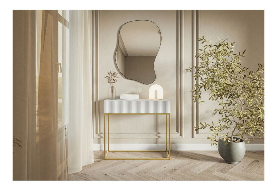 Konzolni stolić Vertigo V4 (bijela + zlatna)