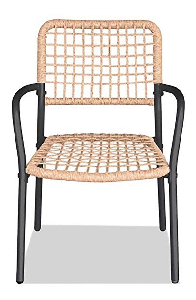 Set mobilier de grădină Abril (natural + antracit) (pentru 2 persoane)
