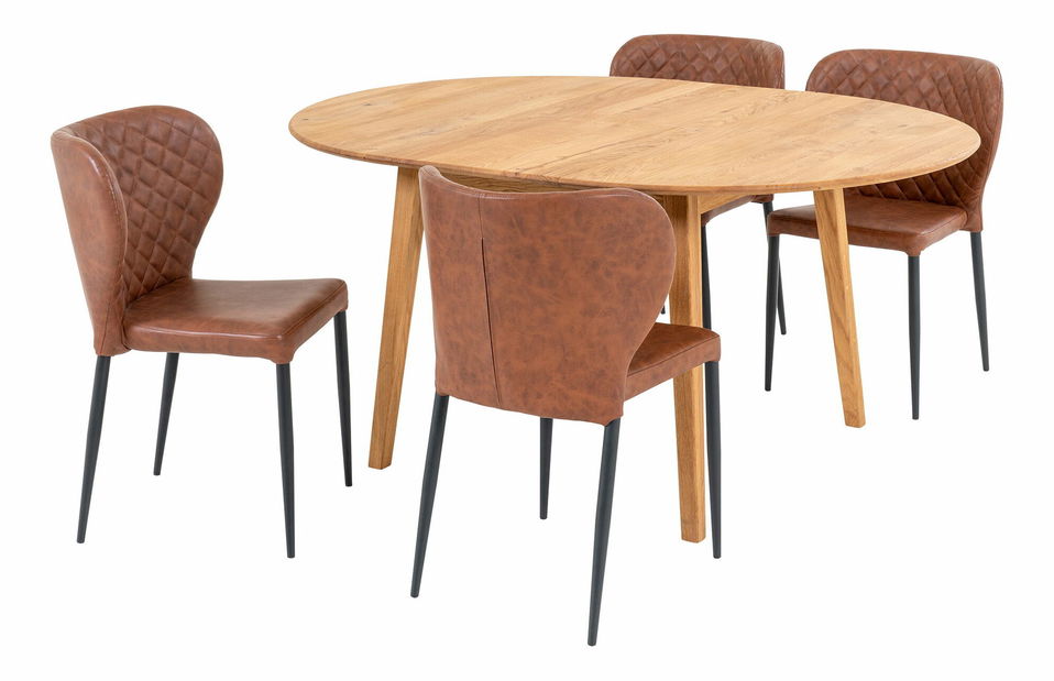 Jedálenský set Mnalinaia (prírodná + hnedá)