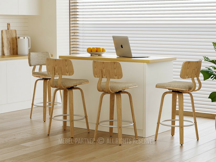 Scaun bar CH64 (bej + stejar)