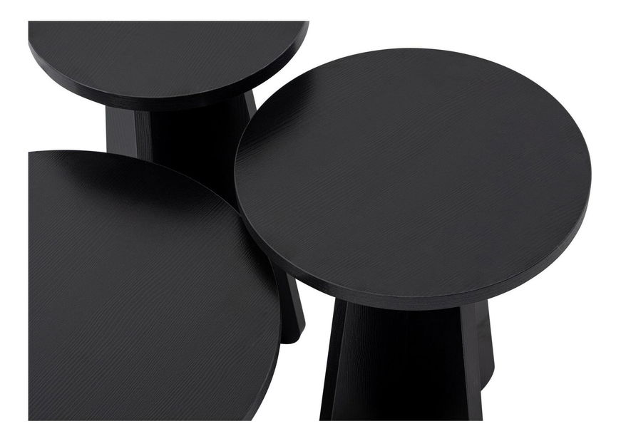 Set 3 buc. măsuțe cafea Lumine (Lemn negru) 