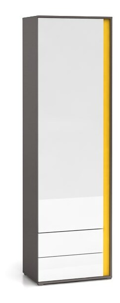 Policová skriňa BRW Graphic REG1D2SL lesk biely