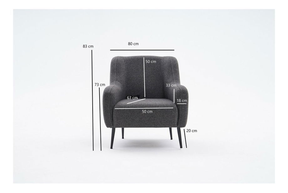 Fotelja Revosatta (antracit + crna)