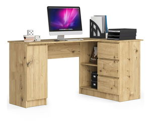 Rohový PC stolík Bevin (dub artisan) (P)