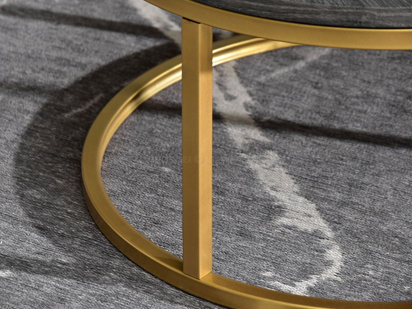 Măsuță de cafea Kolja Stolik S (stejar gri + auriu)