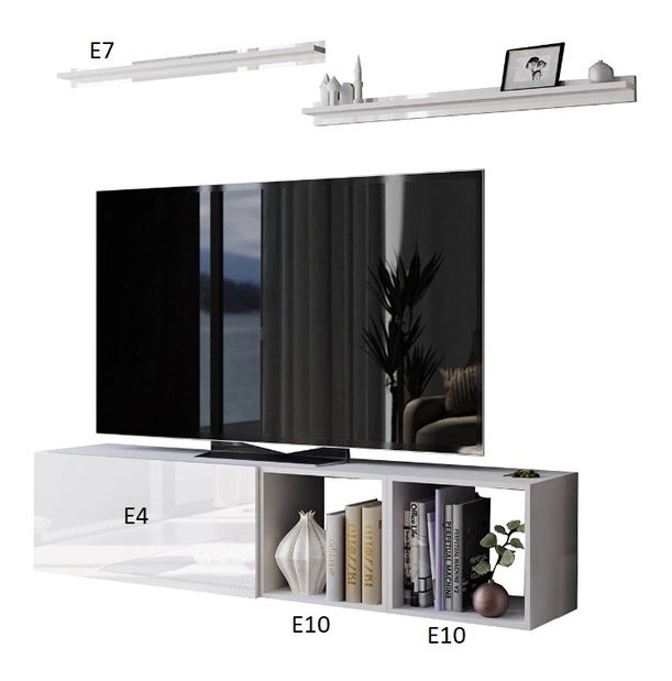 Nappali bútorsor Berny 17 (fekete + fényes fekete)