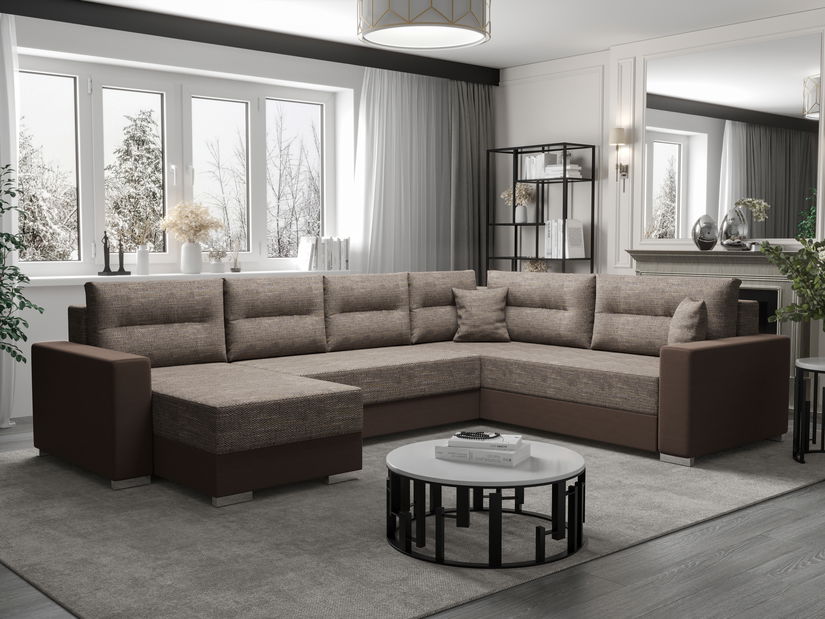 U alakú sarokkanapé Glide 3 (barna + sötétbarna) (J)