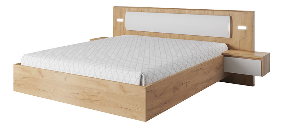 Franciaágy 160 cm Xenos (éjjeliszekrénnyel) 