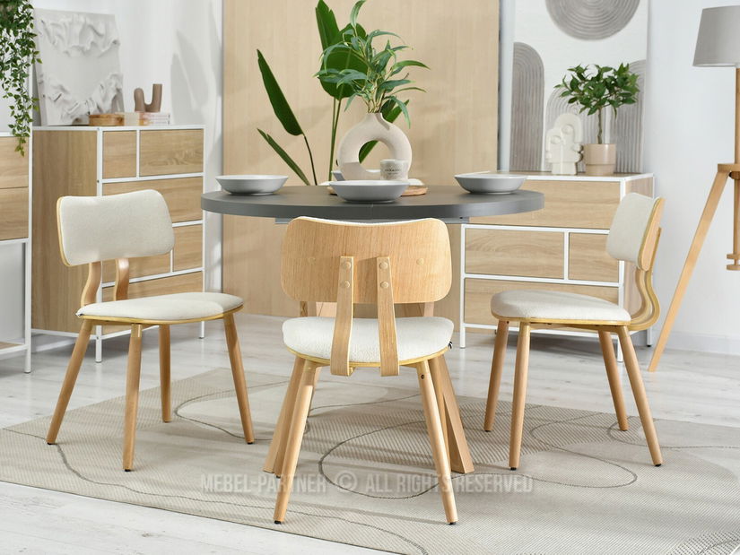 Stolička Woodyman (krémová + dub)