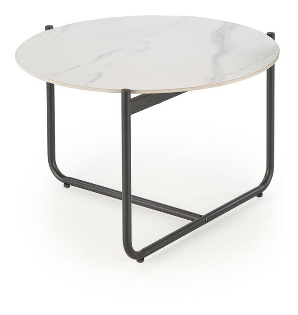 Dohányzóasztal Acuna S (fehér márvány + fekete)