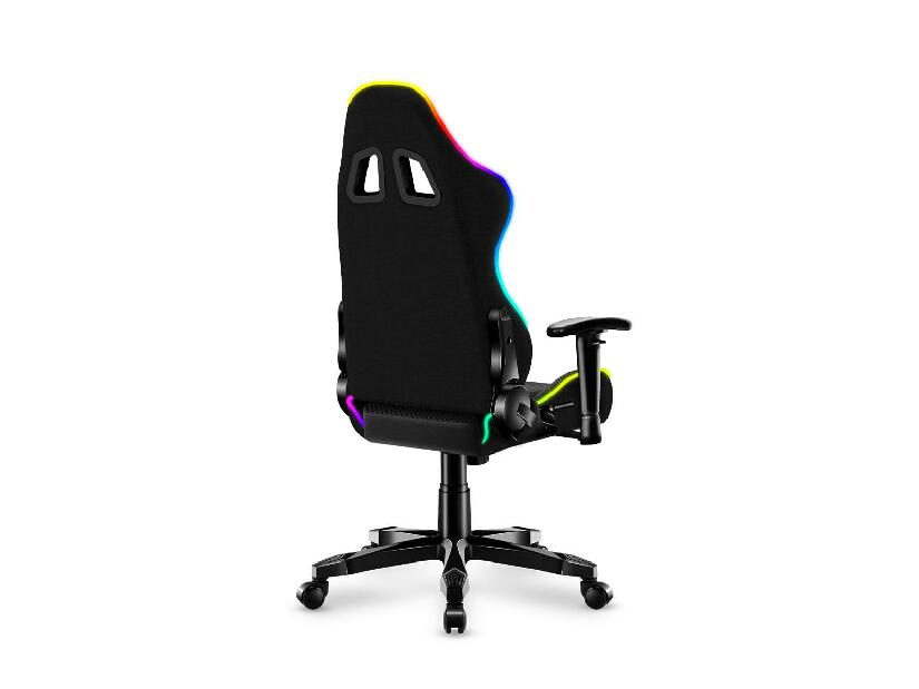 Scaun gaming pentru copii Rover 6 (negru + multicolor) (cu iluminat LED)