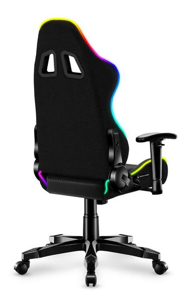 Scaun gaming pentru copii Rover 6 (negru + multicolor) (cu iluminat LED)