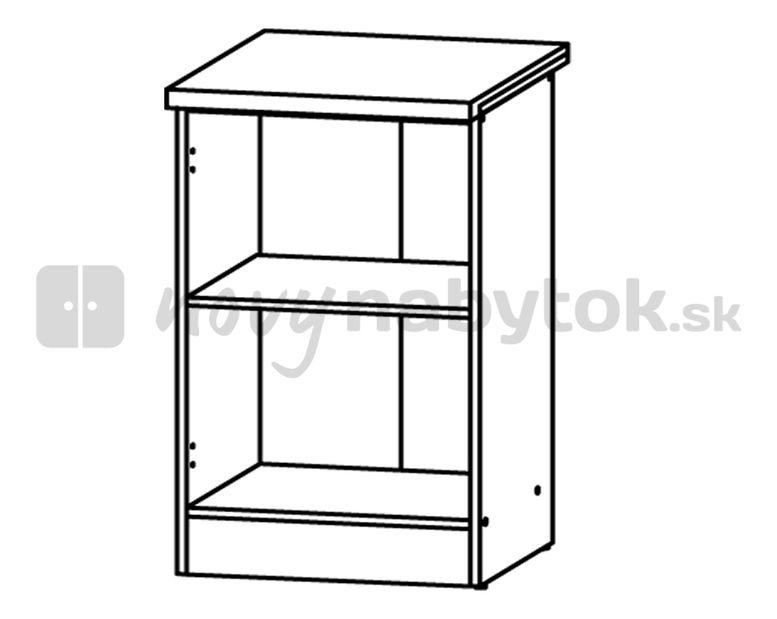 Alsó konyhaszekrény Julian D1D/50/82/B (Wolfram szürke + Fényes fehér)