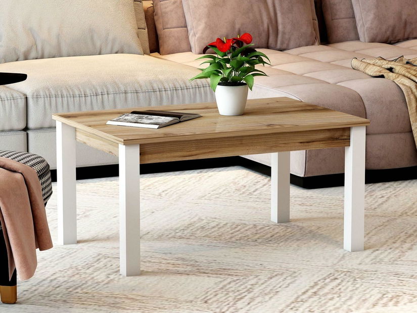 Konferenčný stolík Sabasu 1 (biela + orech) 