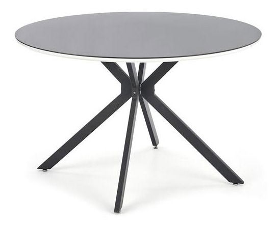 Masă de sufragerie Aretha (Alb + Negru lucios)