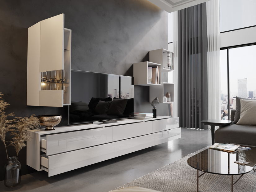 Mobilier living Berny 45 (alb + alb lucios)