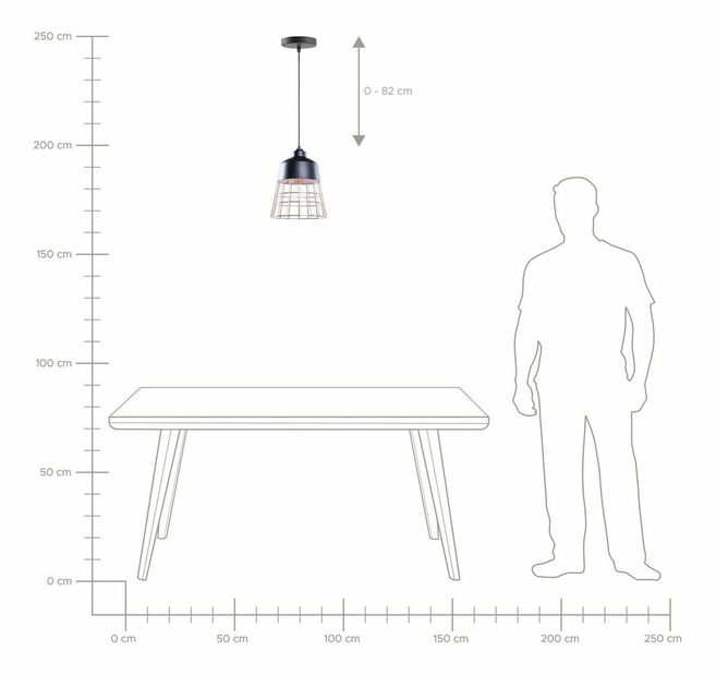 Závesná lampa Montclair (čierna)