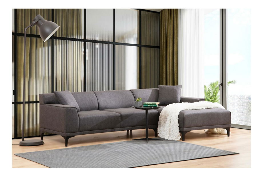 Kutna garnitura Petrafonzo (D) (antracit + crna)