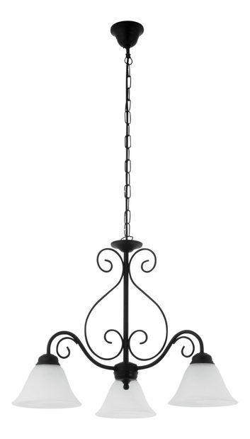 Luster Athen 7813 (matná čierna + ryžové kamenné sklo)