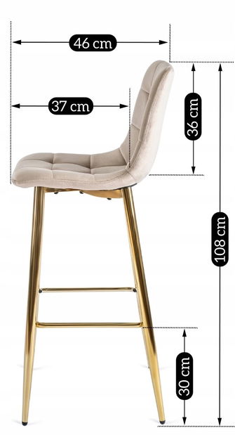 Jedálenská stolička Abisales (krémová) 