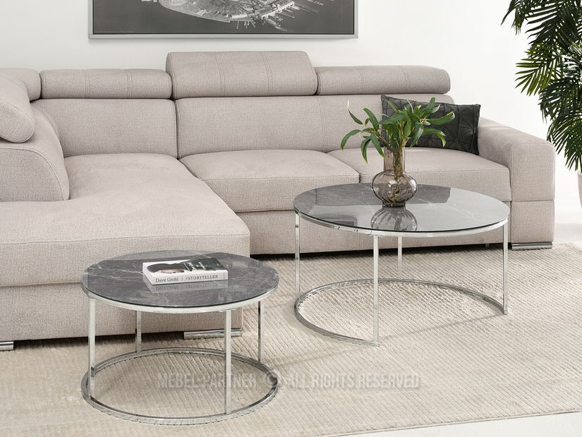 Stolić za kavu Grande (sivi mramor + krom)